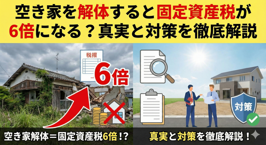空き家を解体すると固定資産税が6倍になる？真実と対策を徹底解説
